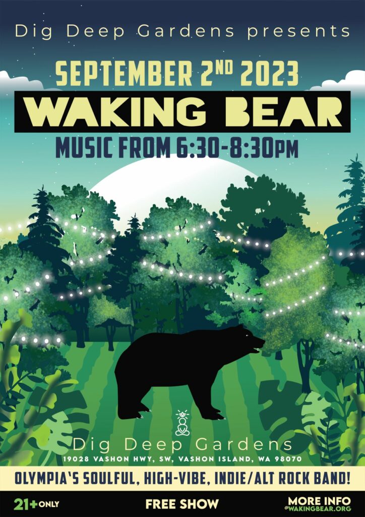 Waking Bear at Dig Deep Gardens on Vashon Island